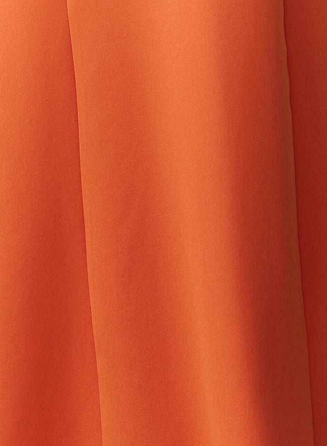 trendyol Orange Fitted Woven Long Elegant Evening Dress TPRSS24AE00061  - Image 5