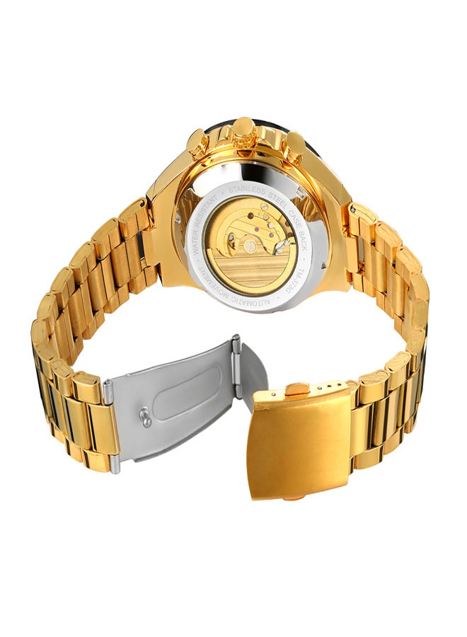 فورسينينج ساعة يد رجالية أوتوماتيكية ميكانيكية بشاشة مضيئة، مناسبة للعمل والمناسبات الرسمية. - Image 4