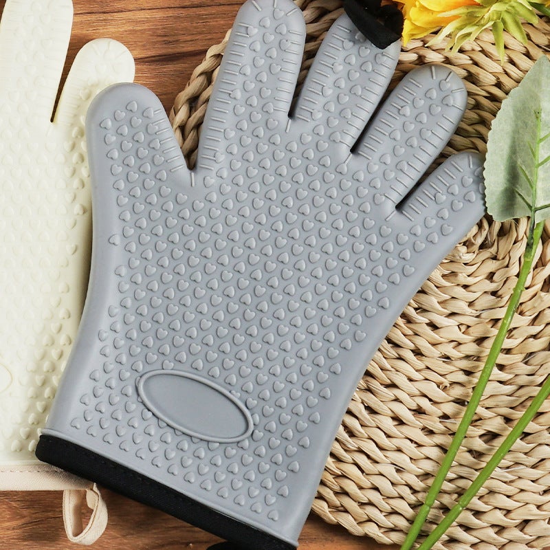 Thickened Cotton Microwave Baking Gloves Chinese red - Image 2