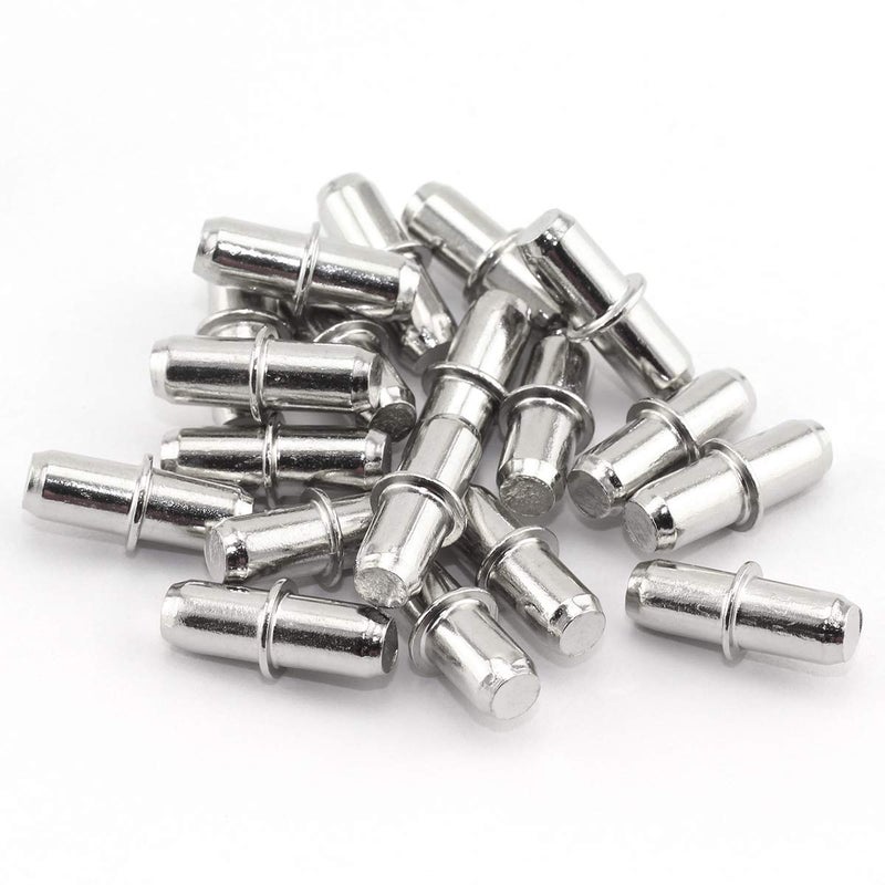 Lind Kitchen 20pcs 5x16mm Shelf Supports Pegs Studs Nickel Plated Finish Adjustable Shelves Bracket Holder Furniture Hardware Cupboard Cabinet Wardrobe Shelf Pins - Image 1