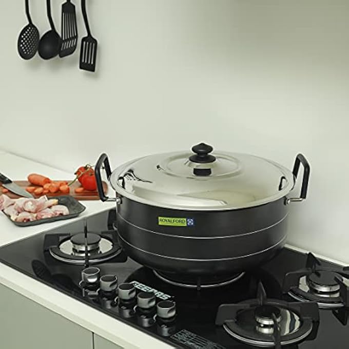 RF 41Cm Non Stick Casserole With Lid Aluminium Black - Image 2
