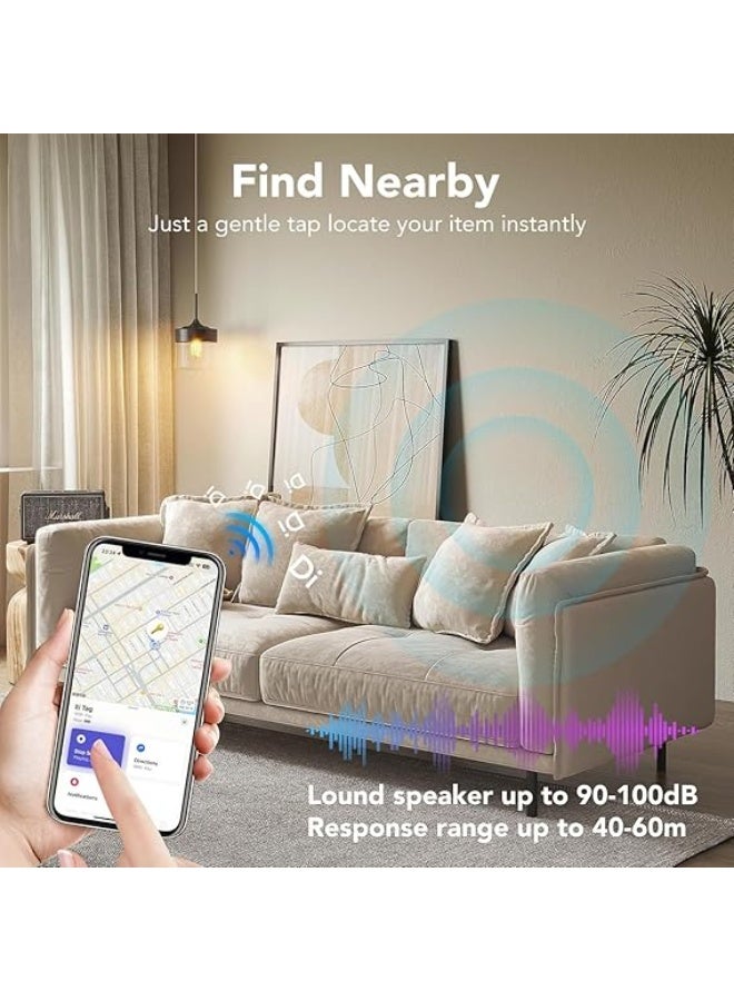 مجموعة من 4 علامات تتبع، علامة ذكية لتتبع الأمتعة تعمل مع تطبيق "Find My" من Apple (لنظام iOS فقط)، علامات تتبع مقاومة للماء لتحديد موقع المفاتيح والأمتعة وحقائب الظهر والمحافظ... - Image 2