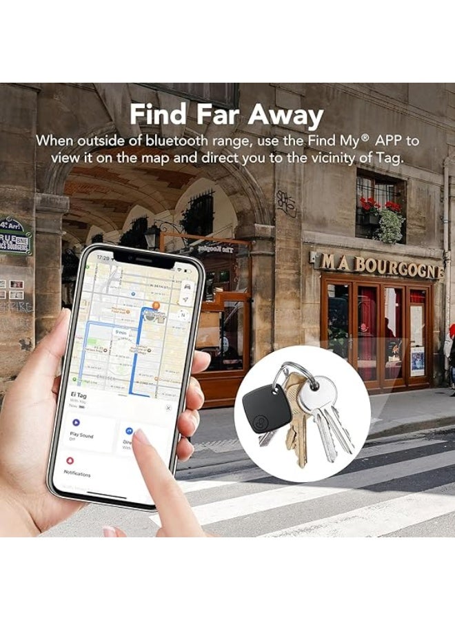 مجموعة من 4 علامات تتبع، علامة ذكية لتتبع الأمتعة تعمل مع تطبيق "Find My" من Apple (لنظام iOS فقط)، علامات تتبع مقاومة للماء لتحديد موقع المفاتيح والأمتعة وحقائب الظهر والمحافظ... - Image 4