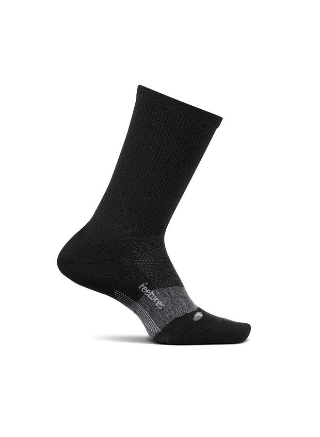 Feetures Feetures Merino 10 Ultra Light Cushion Mini Crew Sock - Wool Socks for Women & Men - Charcoal, L (1 Pair)