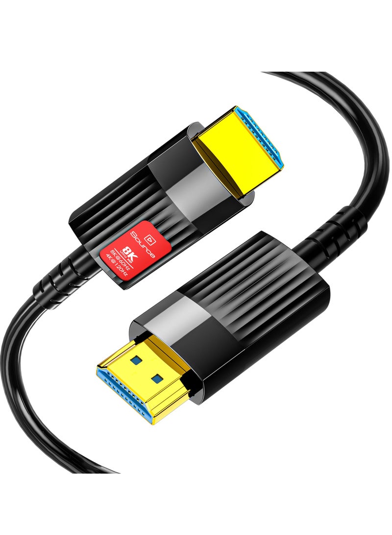 SYOSI 8K 4K Fiber Optic HDMI Cable 10FT/3M, Long HDMI 2.1 Cable Support 48Gbps High-Speed 8K@60Hz 4K@120Hz Dynamic HDR/eARC/HDCP 2.2&2.3/Dolby Atmos for Monitor, TV, Projector, Gaming Console  - Image 1