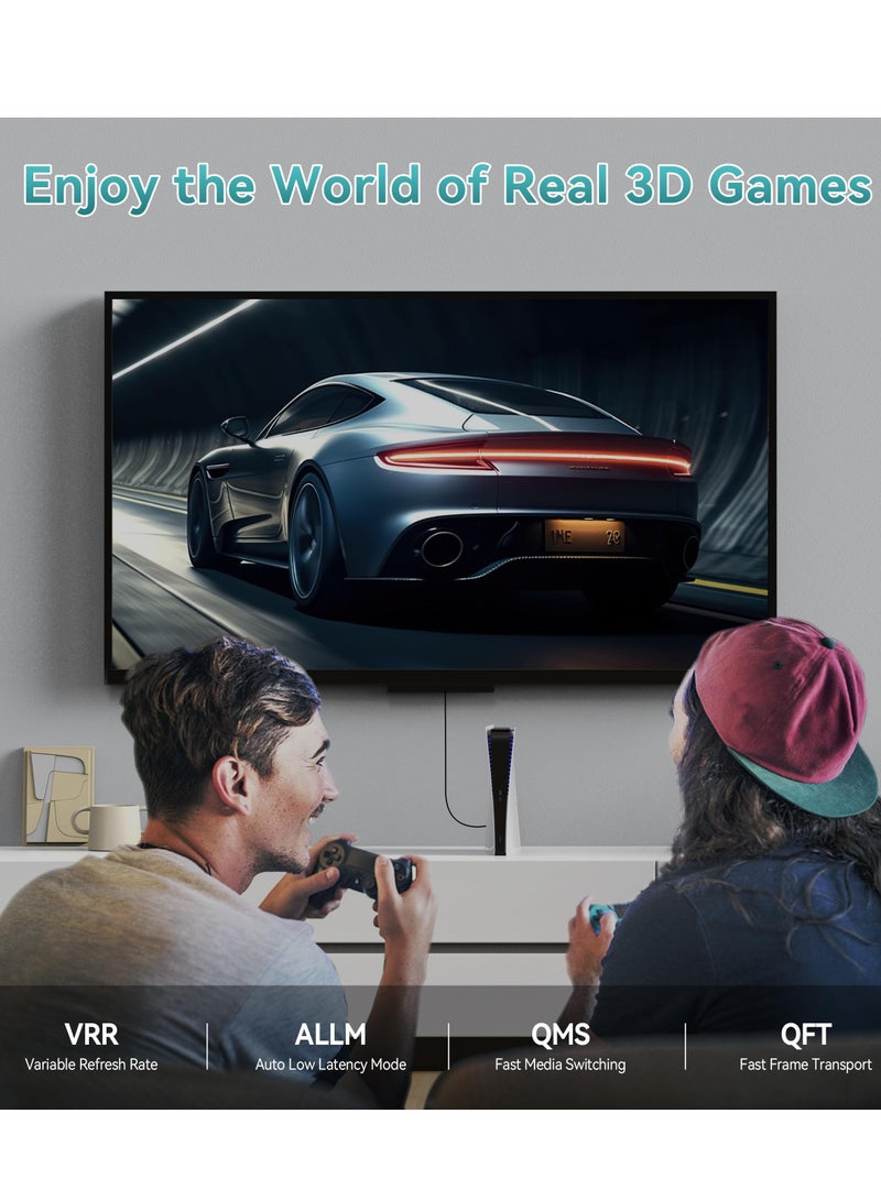 SYOSI 8K 4K Fiber Optic HDMI Cable 10FT/3M, Long HDMI 2.1 Cable Support 48Gbps High-Speed 8K@60Hz 4K@120Hz Dynamic HDR/eARC/HDCP 2.2&2.3/Dolby Atmos for Monitor, TV, Projector, Gaming Console  - Image 5