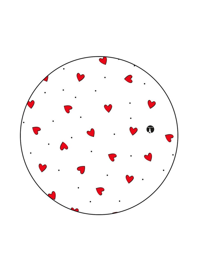 RKN Hearts Printed Mouse Pad White/Red
