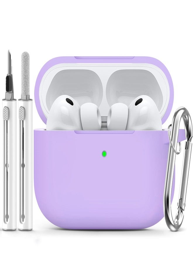 Ljusmicker for AirPods Pro 3 Case 2025 with Cleaner Kit,Soft Silicone Protective Cases for Apple AirPods Pro 3rd Generation Case for Women Men,AirPod Pro 3 Cases Cover Accessories with Keychain-Purple - Image 1