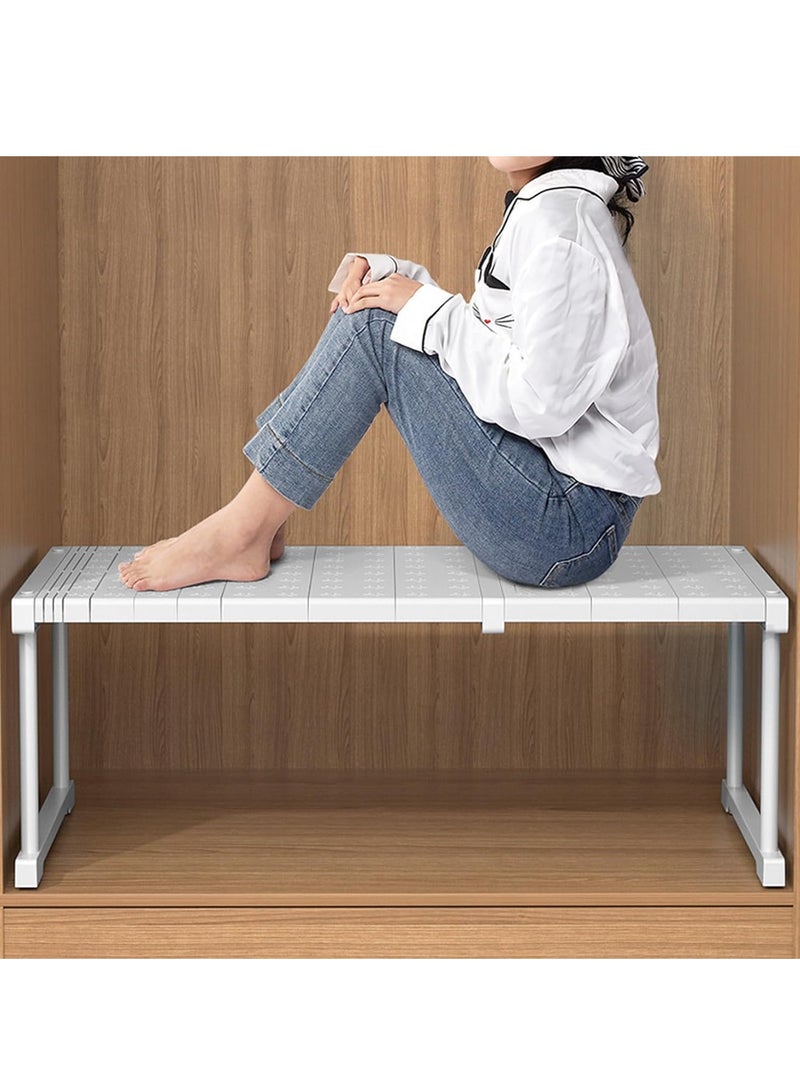 LEDIN Wardrobe Tension Rack and Rod Extendable Adjustable Storage Shelf Separator Cabinet Divider Wardrobe Shoe Wardrobe Organizer DIY Bedroom (42cm Wide, Adjustable Length 87-108cm)  - Image 5