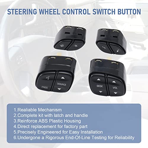 DICMIC Steering Wheel Control Switch Button for 2003-2007 Chevy Silverado Avalanche Suburban Tahoe GMC Sierra Yukon Cadillac Escalade Replace# 21997738, 21997739, 1999442, 1999443 - Image 2