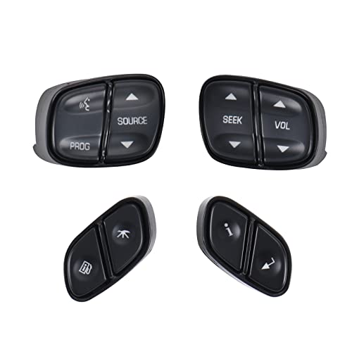 DICMIC Steering Wheel Control Switch Button for 2003-2007 Chevy Silverado Avalanche Suburban Tahoe GMC Sierra Yukon Cadillac Escalade Replace# 21997738, 21997739, 1999442, 1999443 - Image 1