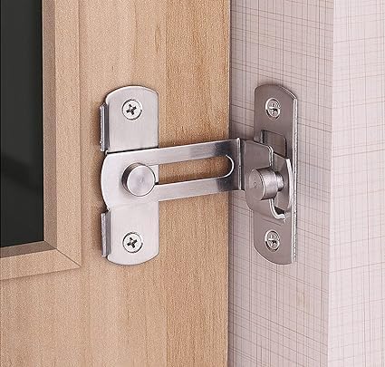 Fayby Door Lock Hardware Stainless Steel Gate Latches Bar Flip Latch Safety Door Bolt Lock Sliding Door Barn Latch Lock Suitable for Garden Bathroom Outdoor Garage Window 1 Pair_Multicolor - Image 1