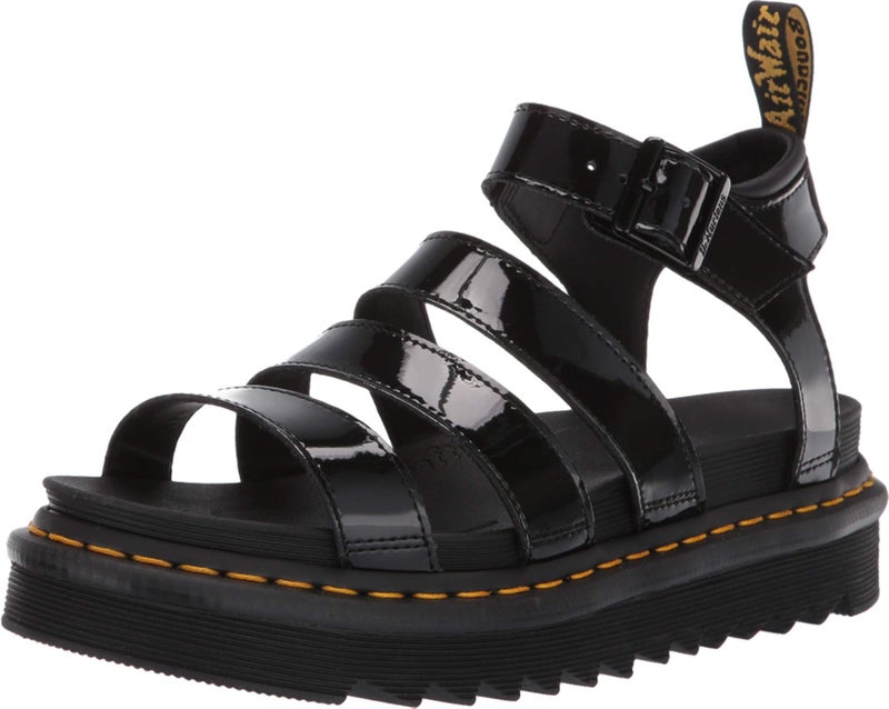 Dr Martens Dr. Martens Women's Blaire Fisherman Sandal, Black Patent Lamper, - Image 2