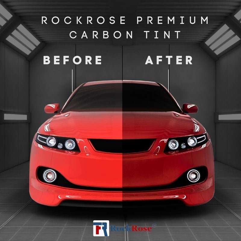 RockRose 5% Premium Carbon Car Window Tint Film 20 in x 5FT 2PLY Charcoal Privacy Film UV, Heat Blocking Tint for Car or Home Adhesive Film Easy Shrink, Plotter Friendly Pro Grade - Image 4