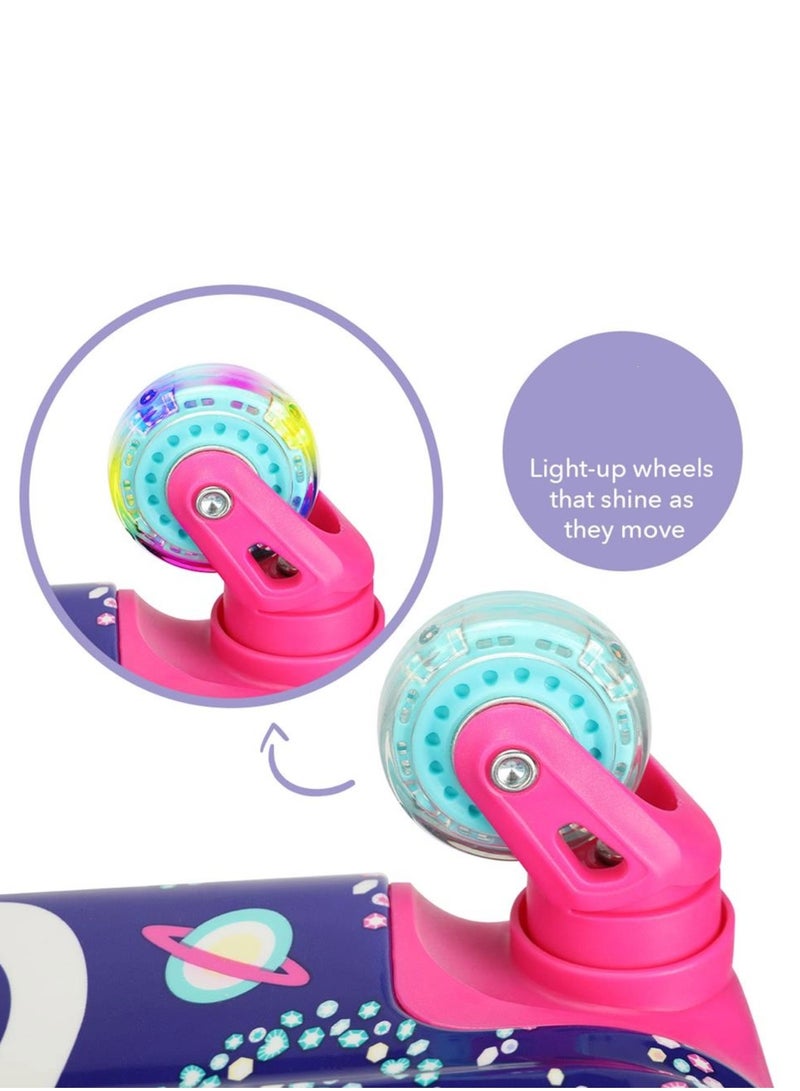 Milk & Moo Travel Luggage for Kids, 18-inch Carry-On Luggage, Kid's Luggage Trolley with 360° Glowing Light-Up Wheels, Adjustable Handle, Kids-Friendly Sized Cabin Suitcase with Name Tag - Image 3