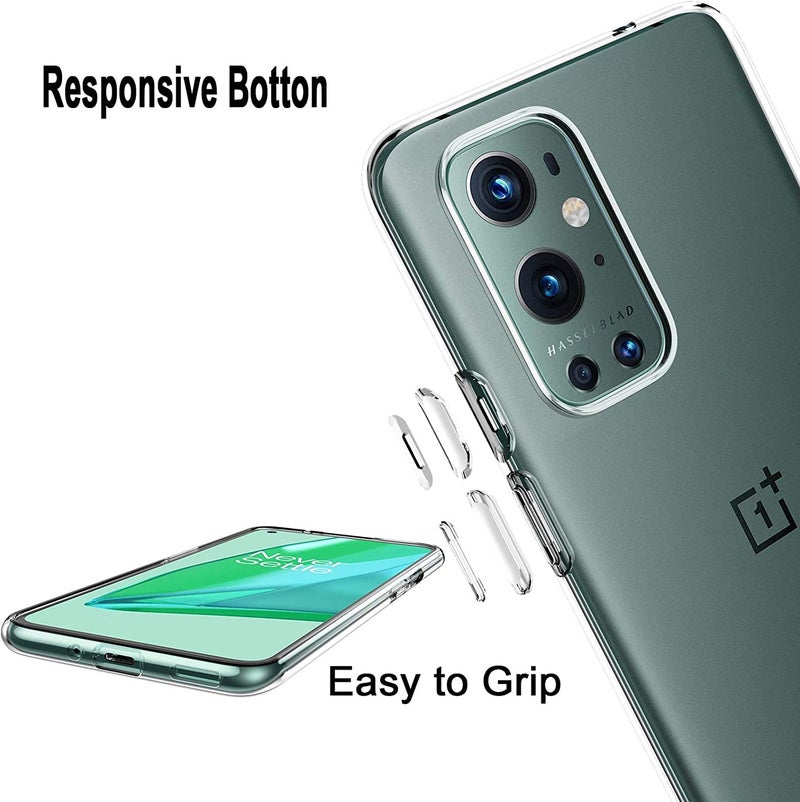 Nishtech غطاء خلفي شفاف هجين ناعم رفيع مضاد للغبار لجهاز OnePlus 9 Pro مع حماية الكاميرا - Image 4