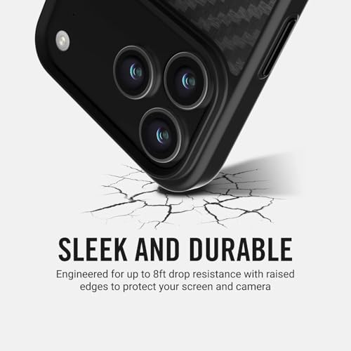 The Ridge Ridge Case Compatible with iPhone 17 PRO MAX - Compatible with MAGSAFE & Wireless Charging, Aluminum Control Buttons, Dual-Layer Construction, TPU Bumper with Drop Protection (Carbon) - Image 4