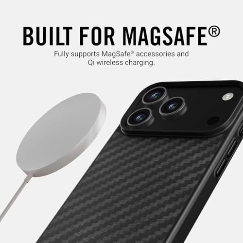 The Ridge Ridge Case Compatible with iPhone 17 PRO MAX - Compatible with MAGSAFE & Wireless Charging, Aluminum Control Buttons, Dual-Layer Construction, TPU Bumper with Drop Protection (Carbon) - Image 3