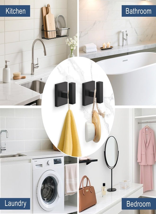 TURS 5-Pieces Matte Black Bathroom Hardware Accessories Set 23.6" Towel Bar Set Wall Mounted Square Toilet Paper Holder with Shelf Stainless Steel - Image 5