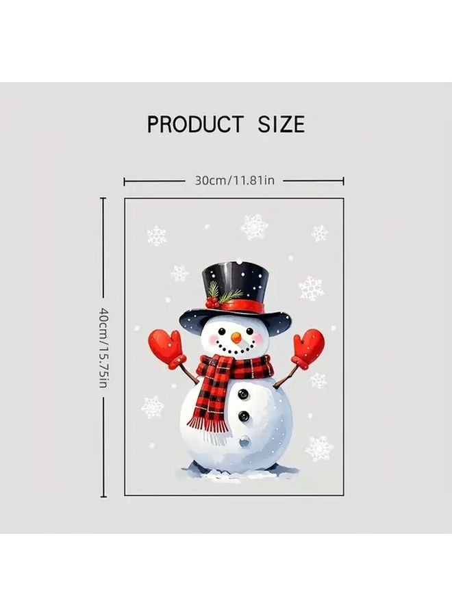 Reusable Static Cling Window Decals Snowflake Design No Residue Glass Stickers Winter Snowman Holiday Decor - Image 4