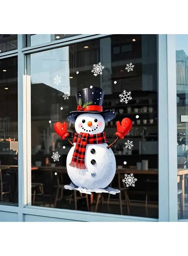 Reusable Static Cling Window Decals Snowflake Design No Residue Glass Stickers Winter Snowman Holiday Decor - Image 2