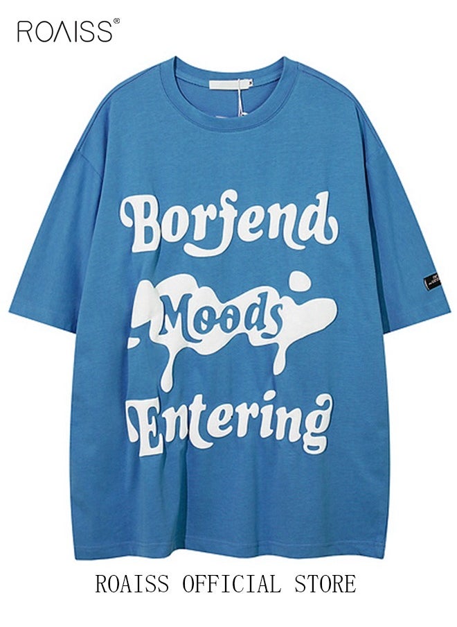 Man's T-shirt Loose Version Pure cotton Causal and Trendy Versatile Pattern Printing Short Sleeves