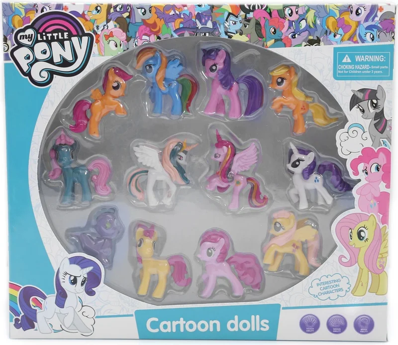 ماشو تريند 12 Piece My Little Pony Figure Set - My Beloved Horses Set - Colorful Horses - Equestria Girl
