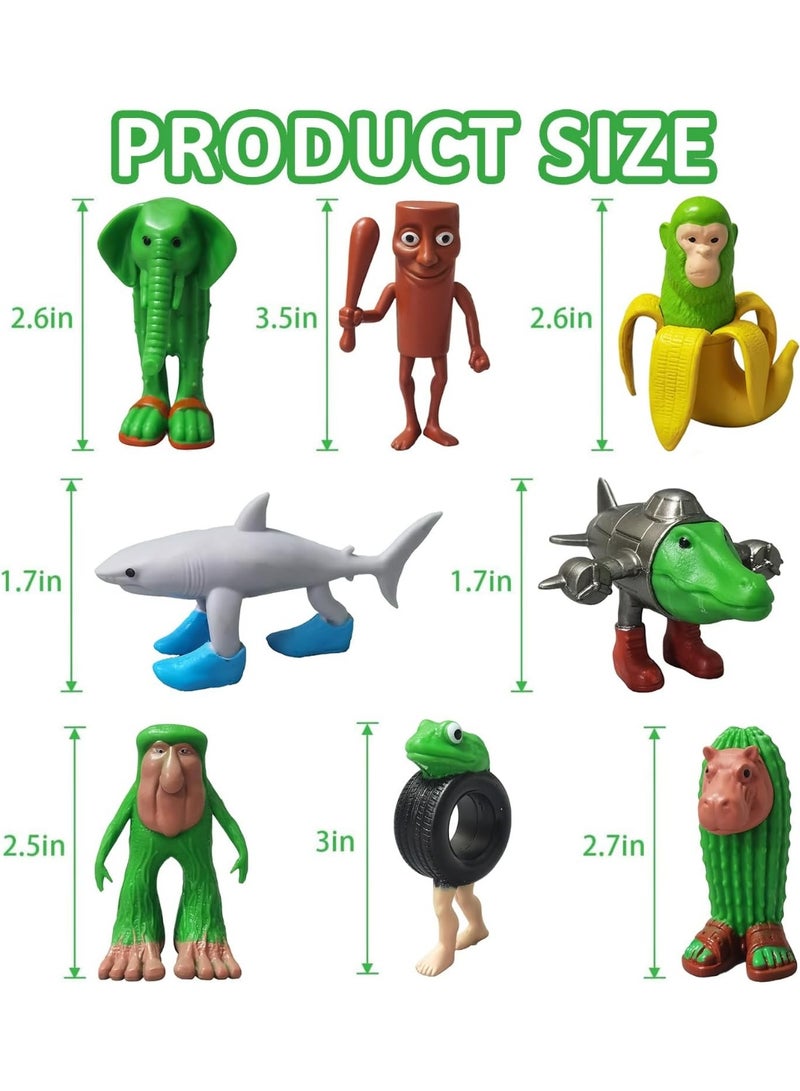 8 قطع مجسم برينروت إيطالي أكشن، مجسمات ترالاليرو ترالالالا مع تراليرو ترالالالالا، تونغ تونغ تونغ ساهور، BRR BRR باتابيم، برينروت ميمي قرش القرش القابل للتحصيل، مجسم دمية حيوانات قابلة للتحصيل هدايا للمعجبين - Image 3