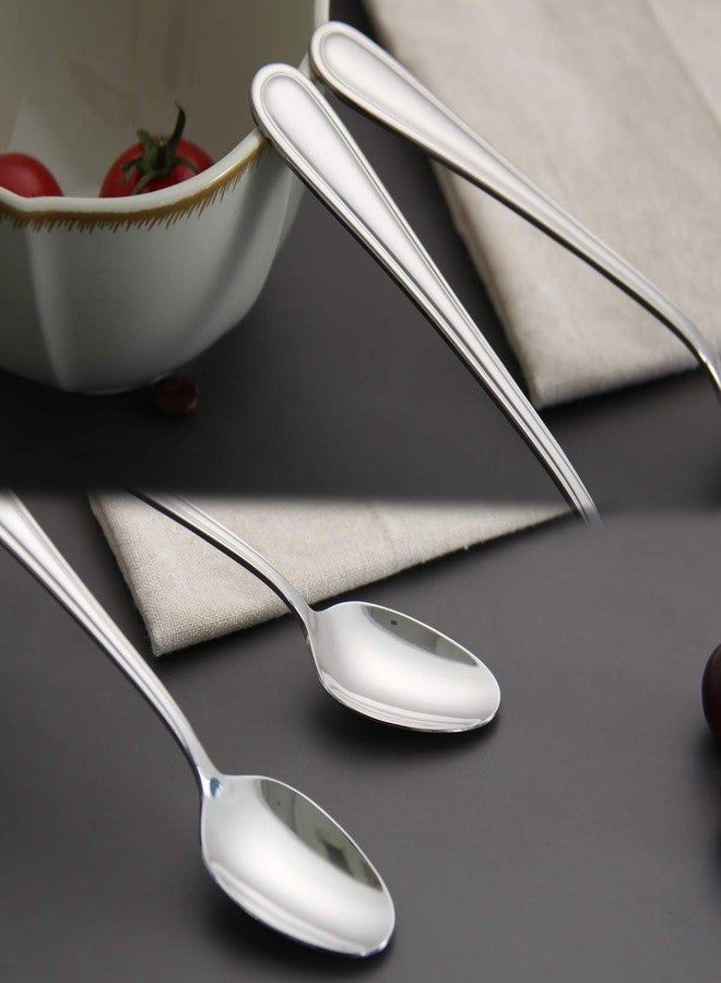 HISSF Dinner Spoons Stainless Steel 18/0 of Dessert Spoons 6 Pcs for Home, Kitchen Restaurant, Dishwasher Safe, 7.08 Inches, Silver - Image 3