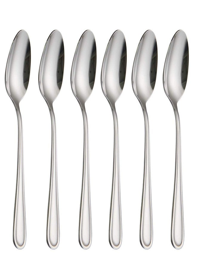HISSF Dinner Spoons Stainless Steel 18/0 of Dessert Spoons 6 Pcs for Home, Kitchen Restaurant, Dishwasher Safe, 7.08 Inches, Silver - Image 1