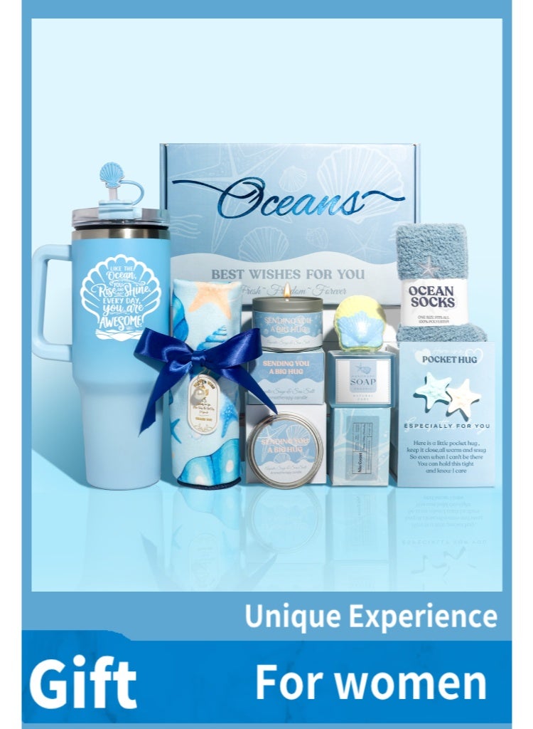 شهقلزس هدايا العناية الذاتية للنساء – سلة هدايا للشفاء العاجل، هدايا عيد ميلاد للنساء، هدايا سبا مريحة لعيد الأم، هدايا للأم أو الحبيبة أو الأخت أو الزوجة - Image 1