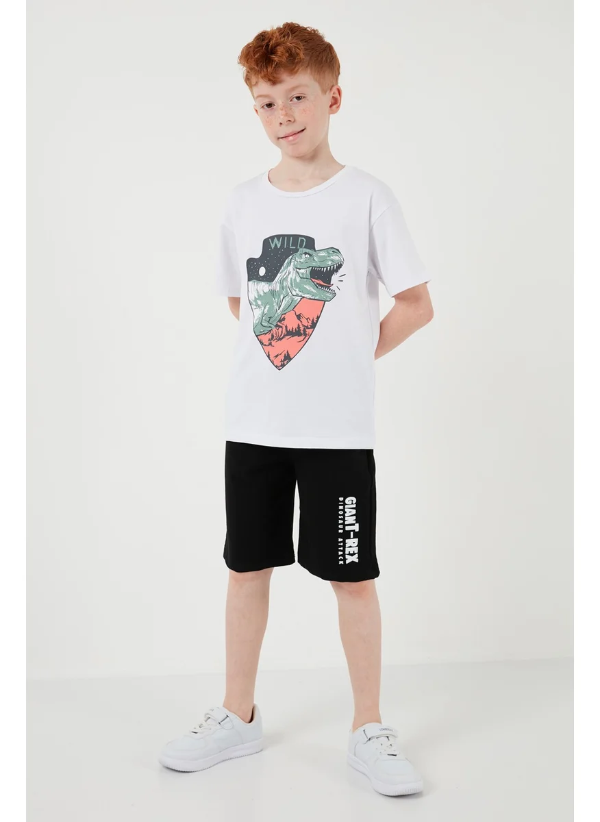 Lela Cotton Regular Fit Crew Neck Top and Bottom Set with Shorts Boy's Suit 6212018