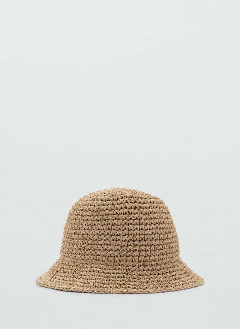 MANGO Straw Bucket Hat  - Image 1