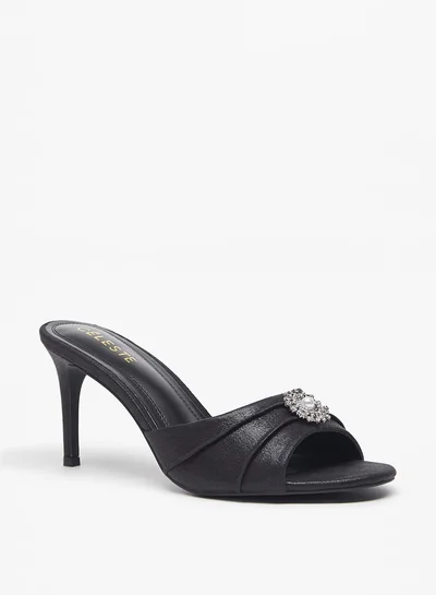 سيليست Women's Embellished Slip-On Sandals with Stiletto Heels