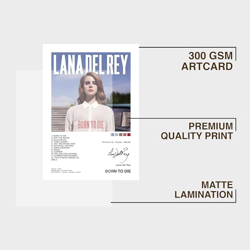 CodersParadise Lana Del Rey Wood-Born To Diie Wall Rectangular Poster Frames|8X12 Inch(A4 Size)|Hanging Wall Artwork Frames For Home Bedroom,Living Room And Walls Aesthetics|Framed Artworks,White - Image 4
