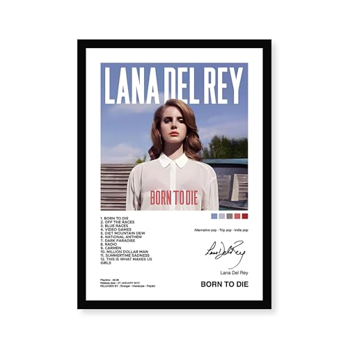 CodersParadise Lana Del Rey Wood-Born To Diie Wall Rectangular Poster Frames|8X12 Inch(A4 Size)|Hanging Wall Artwork Frames For Home Bedroom,Living Room And Walls Aesthetics|Framed Artworks,White - Image 1