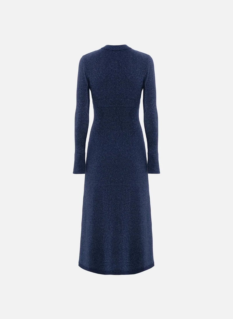 Lichi  Viscose midi dress with small matching buttons for Women | Best Price UAE