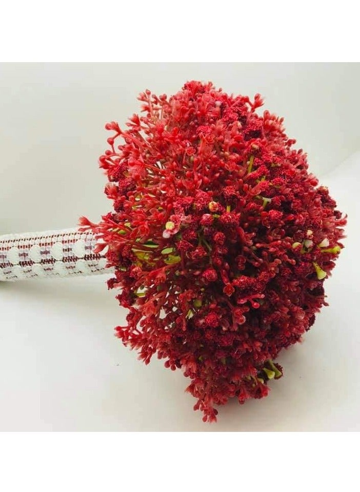 A bouquet of red artificial flowers adds a natural touch to any space. - Image 1