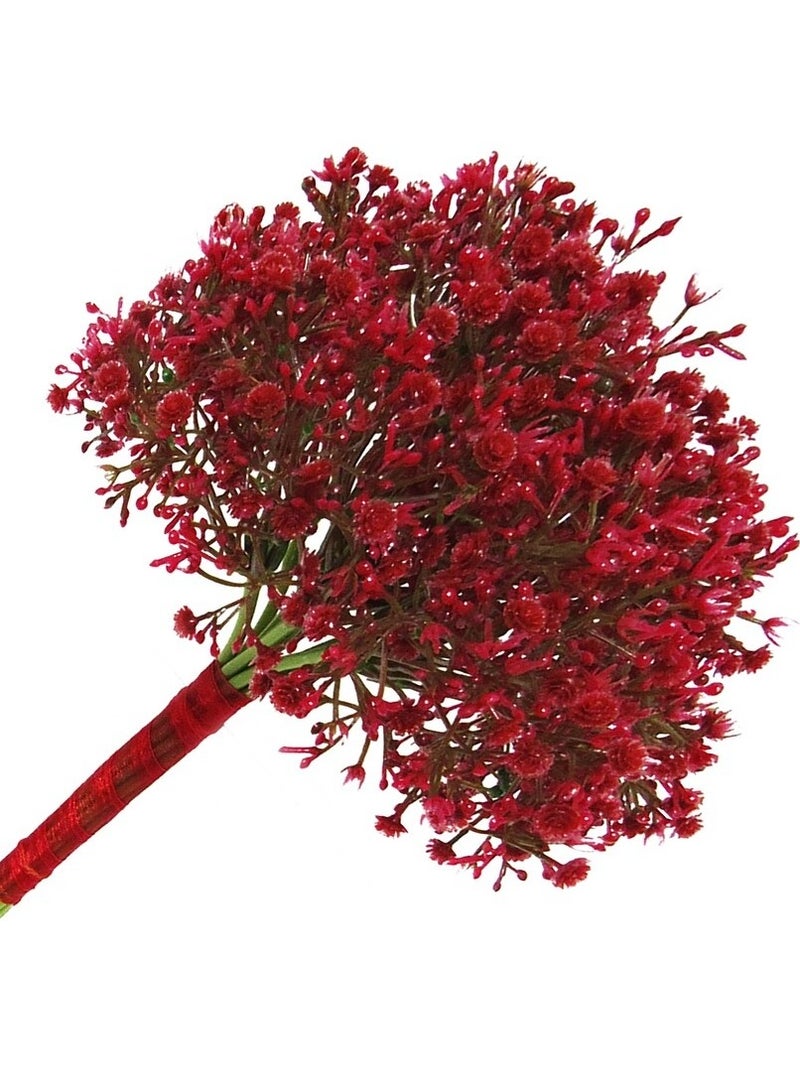 A bouquet of red artificial flowers adds a natural touch to any space. - Image 2