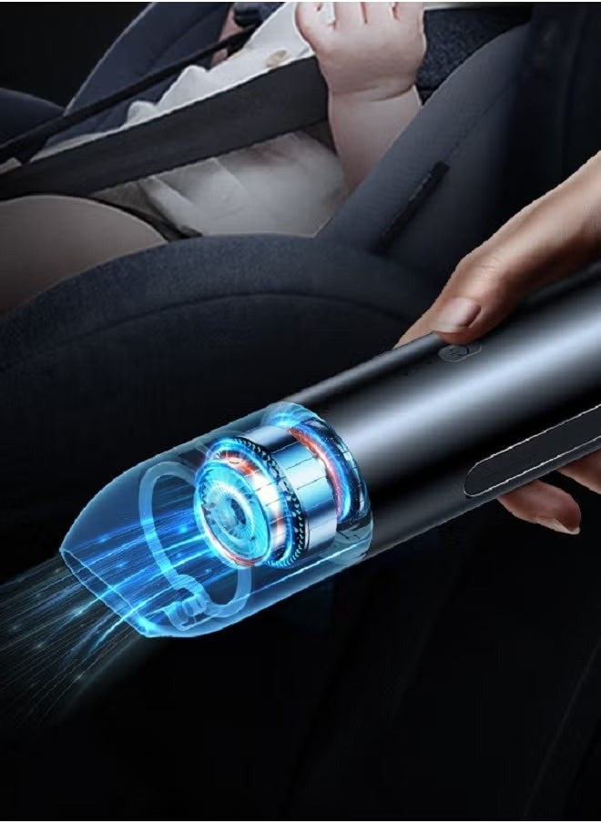 Usams مكنسة كهربائية للسيارة – محمولة بدون سلك وقابلة للنقل، محرك قوي قابل للشحن مع شفط قابل للتعديل، تصميم خفيف الوزن لتنظيف السيارة والمنزل والمكتب، مثالية للغبار، شعر الحيوانات الأليفة، الفتات والمزيد - Image 4