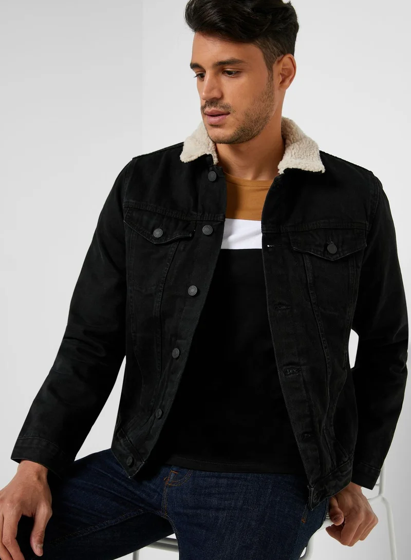 NEW LOOK Sherpa Denim Jacket