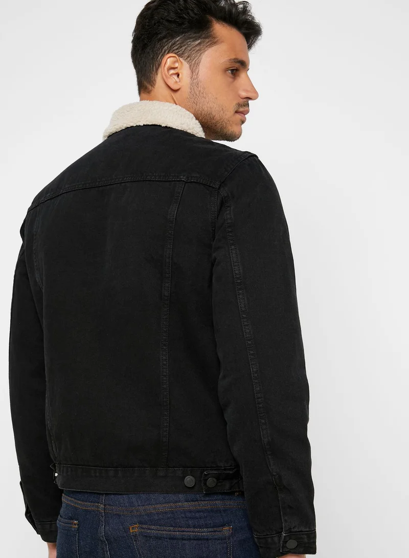 NEW LOOK Sherpa Denim Jacket