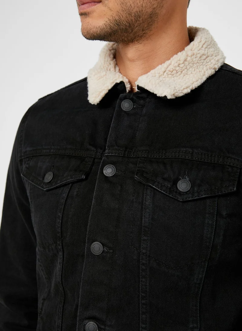 NEW LOOK Sherpa Denim Jacket