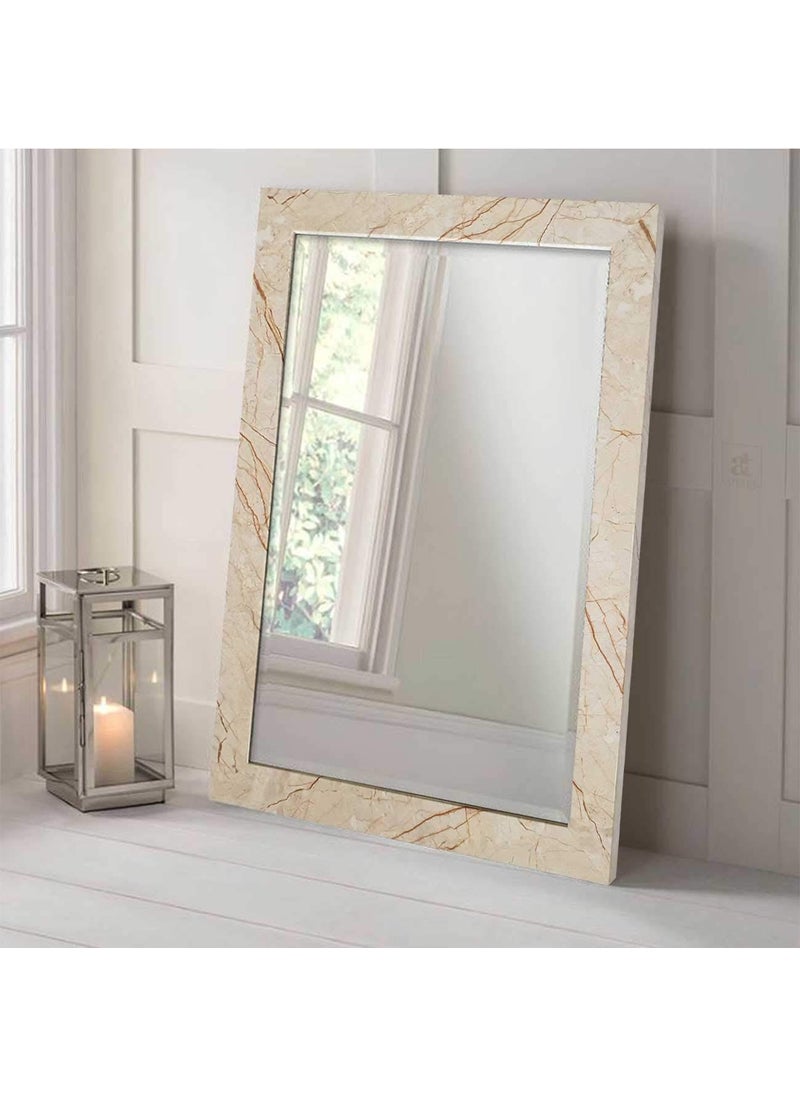 Art Street Art Street Marble Finish Wall Decorative Mirror for Home and Bathroom - 12X18 Inchs, Color -Beige  - Image 3