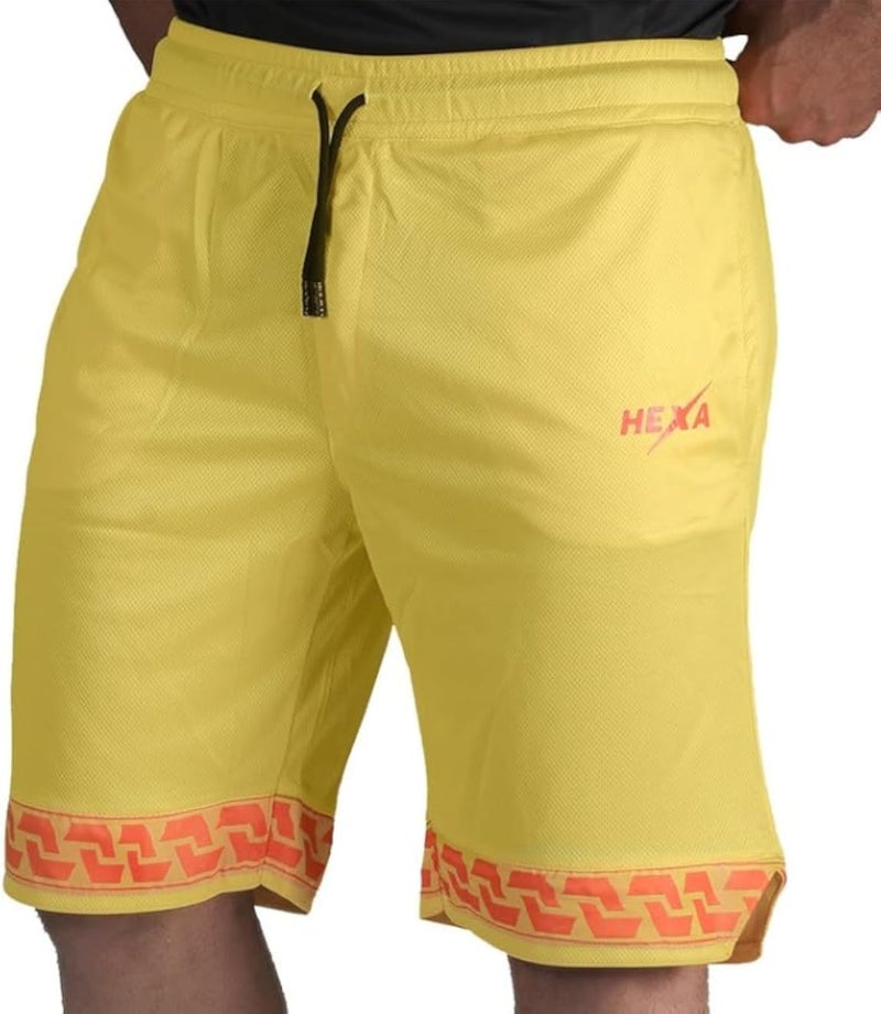 Hexa V-Cut Men's Athletic Shorts - 100% Polyester Training &amp; Gym Shorts