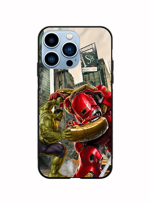 Protective Case Cover For Apple iPhone 13 Pro Max Hulk Vs Hulkbuster Design Multicolour