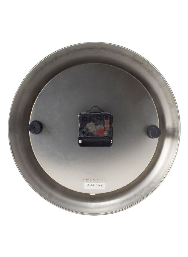 Equity Round Analog Quartz Movement Wall Clock Silver and Black 11 x 1.77 x 11 Inch 20802. - Image 3