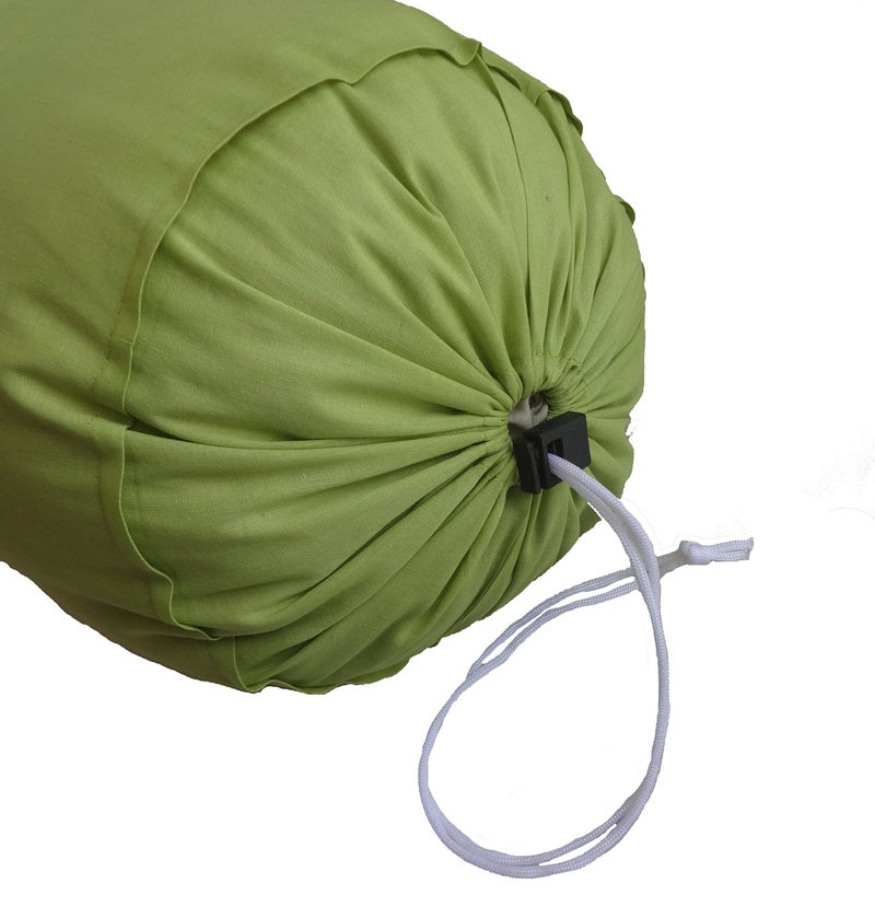 Saffron Light Green Bolster Cover - Set of 2 Covers - Round Bolster Cover for Sofa Deevan Couch Cotton 9" Diameter x 24" Long (22 cm Diameter x 60 cm Long) Removable Cover - Image 1