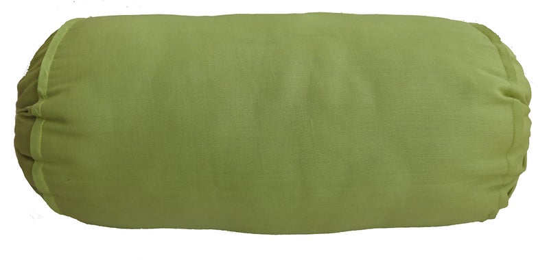 Saffron Light Green Bolster Cover - Set of 2 Covers - Round Bolster Cover for Sofa Deevan Couch Cotton 9" Diameter x 24" Long (22 cm Diameter x 60 cm Long) Removable Cover - Image 2