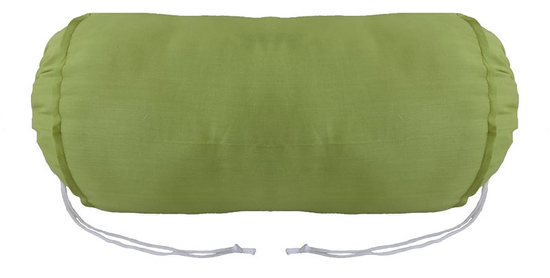 Saffron Light Green Bolster Cover - Set of 2 Covers - Round Bolster Cover for Sofa Deevan Couch Cotton 9" Diameter x 24" Long (22 cm Diameter x 60 cm Long) Removable Cover - Image 3